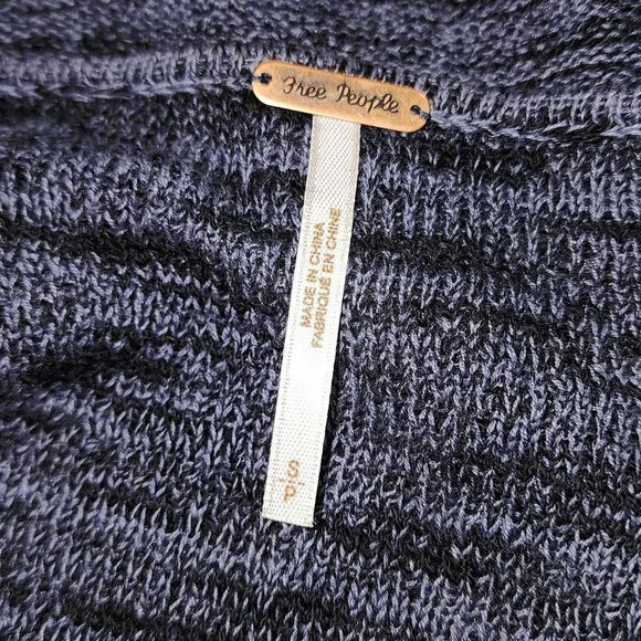 Free‎ People Womens Gotham Navy Blue Faux Wrap Sweater Small - Picture 4 of 5